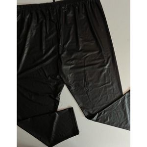 NWT ASHLEY STEWART PANTS PLUS FAUX LEATHER LIGHTWEIGHT STRETCH BLACK 3X